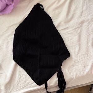 Black Knit Halter Top